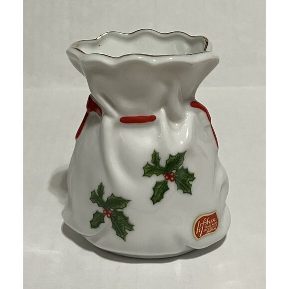 Collectible Lefton Christmas Bud Vase 03729 Cardinal Holly Berries Hand Painted - Picture 2 of 7